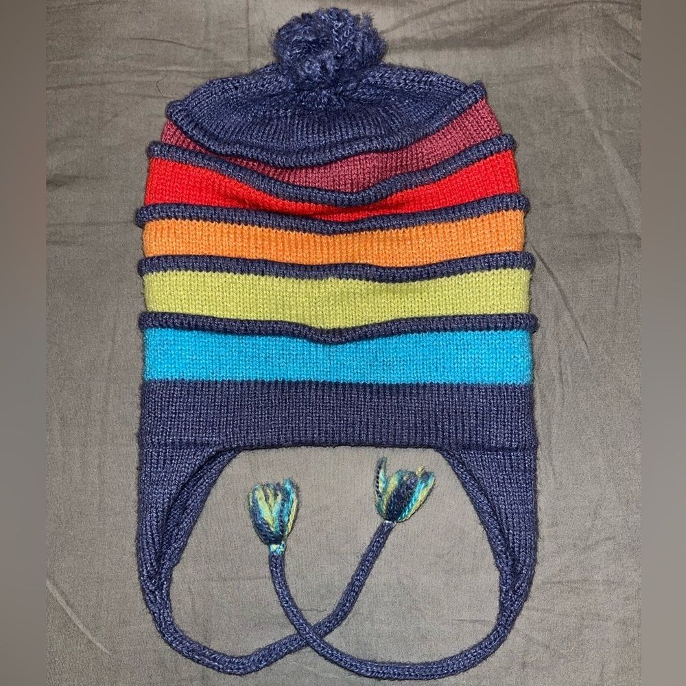 Buttery soft rainbow Alpaca baby / toddler hat
